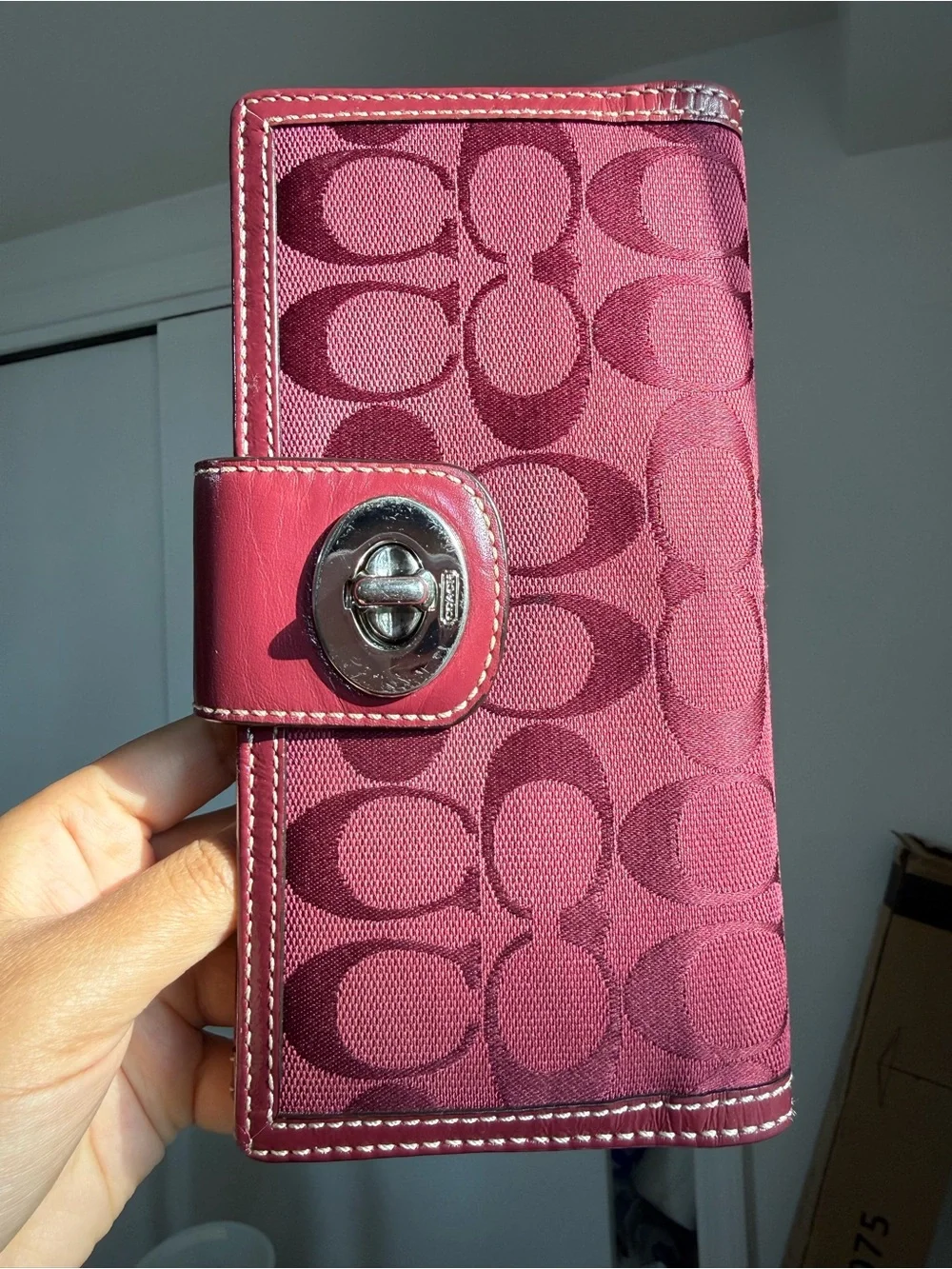 Vintage Y2K Signature Canvas Long Turnlock Wallet